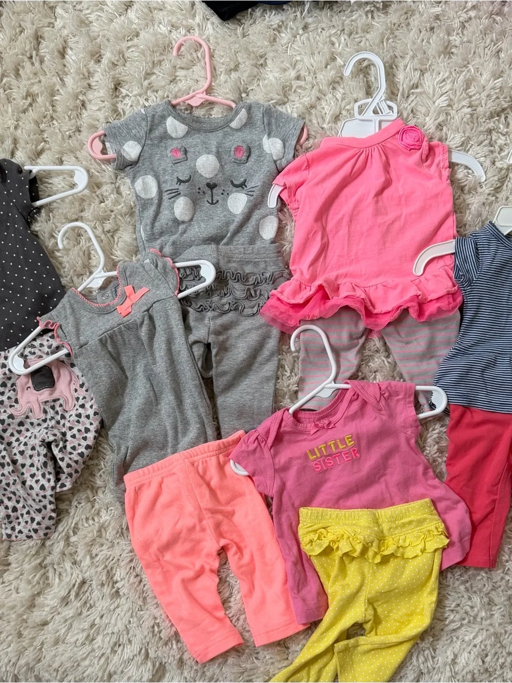 0-3 Months Girls Clothing Bundle-65 pieces! Carters